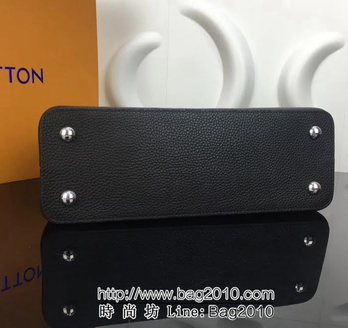 路易威登LV頂級原單 M48864黑配粉灰 經典Capucines小號手袋 YDH1681